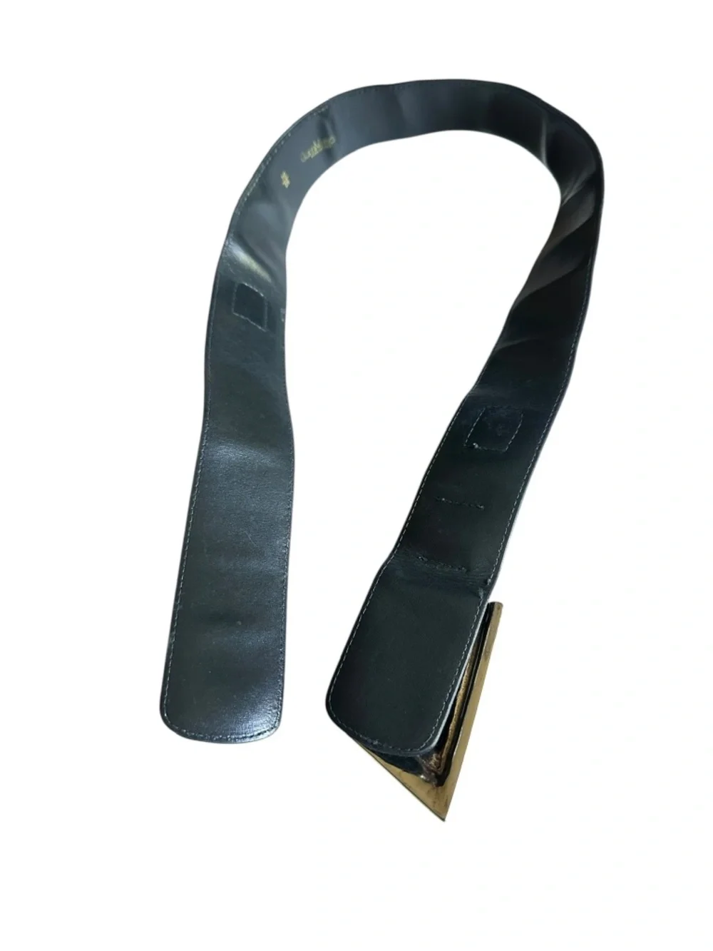 Women GIANNI VERSACE Blue Geometric Leather Belt Made In Italy Size 70/28